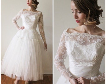 Tea Length Wedding Dresses From the 1950s